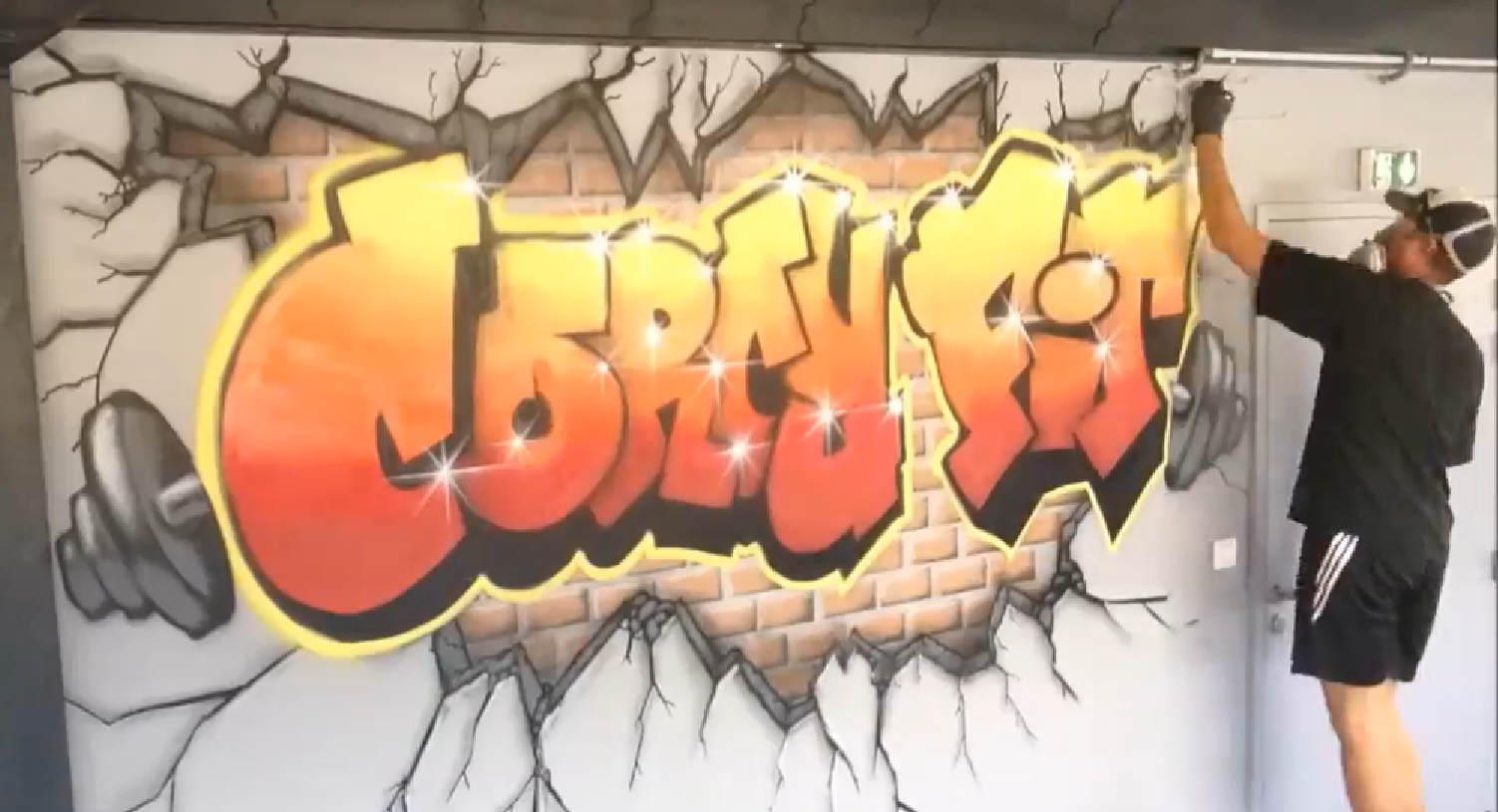 Projet graffiti mural pour intérieur