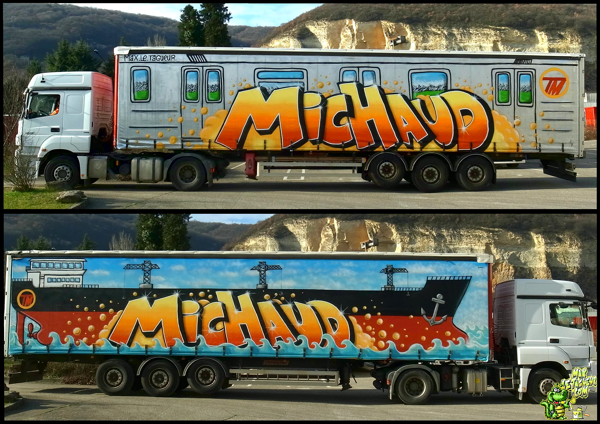 Camion décoré en graffiti par Max Le Tagueur