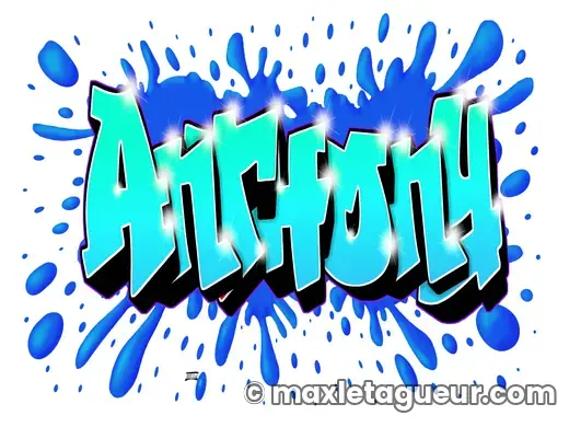 Graffiti prénom Anthony bleu et turquoise – lettrage graffiti – style 2 – Max Le Tagueur – 2022