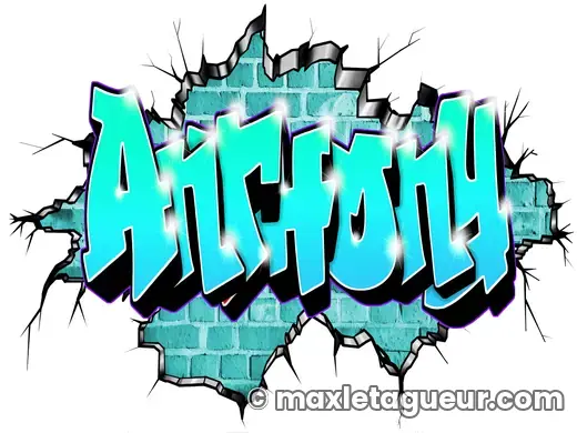 Graffiti prénom Anthony turquoise et gris – lettrage graffiti – Max Le Tagueur – 2022
