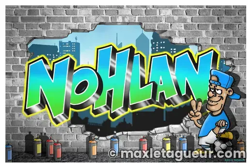 Graffiti blaze DessineesHD gris et turquoise – graffiti personnalisé en situation – Max Le Tagueur – 2018