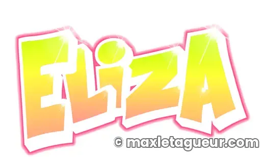 Graffiti prénom Eliza jaune et vert – lettrage graffiti – Max Le Tagueur – 2021