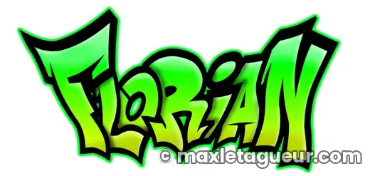 Graffiti prénom Florian vert et noir – lettrage graffiti – Max Le Tagueur – 2020