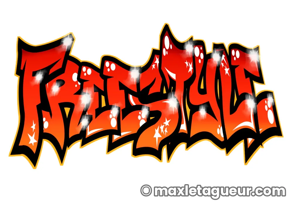 Graffiti Freestyle rouge et noir – lettrage graffiti – Max Le Tagueur – 2019