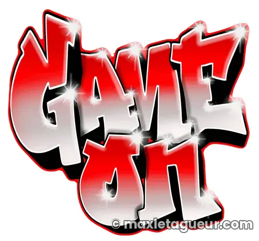 Graffiti Game rouge et gris – lettrage graffiti – style 2 – Max Le Tagueur