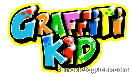 Graffiti Graffiti noir et jaune – lettrage graffiti – style 2 – Max Le Tagueur
