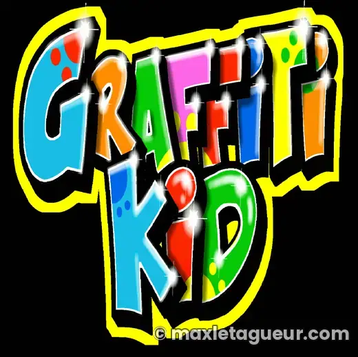 Graffiti Graffiti noir et jaune – lettrage graffiti – Max Le Tagueur