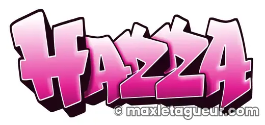 Graffiti blaze Hazza rose et gris – lettrage graffiti – style 3 – Max Le Tagueur – 2021