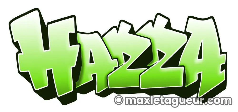 Graffiti blaze Hazza vert et noir – lettrage graffiti – Max Le Tagueur – 2021