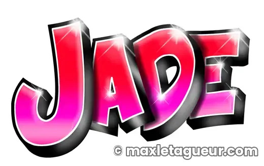 Graffiti prénom Jade rose et gris – lettrage graffiti – style 2 – Max Le Tagueur