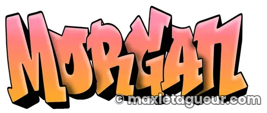 Graffiti prénom Morgan orange et rouge – lettrage graffiti – Max Le Tagueur – 2021