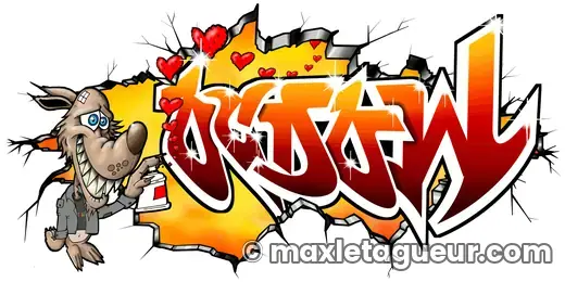 Graffiti blaze Ocdow gris et rouge – lettrage graffiti – Max Le Tagueur