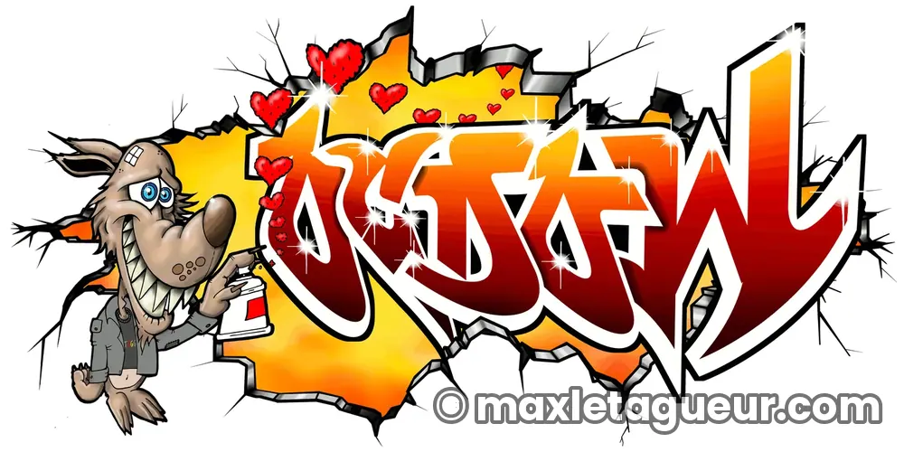 Graffiti blaze Ocdow gris et rouge – lettrage graffiti – Max Le Tagueur