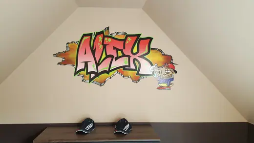 Graffiti prénom personnalisé en déco murale – Max Le Tagueur 24