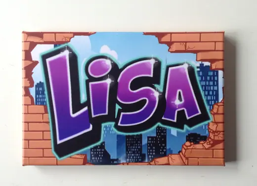 Tableau graffiti prénom sur toile Max Le Tagueur 1