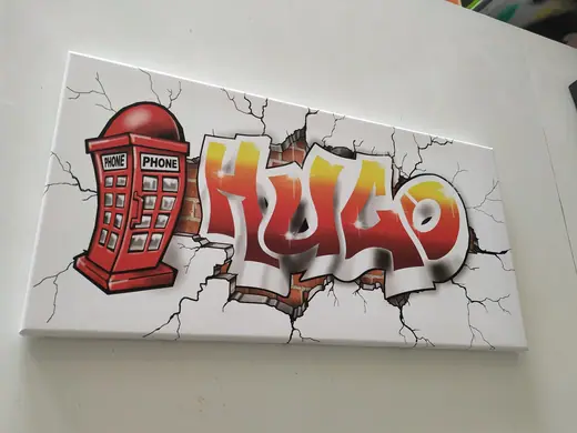Tableau graffiti prénom sur toile – Max Le Tagueur 9