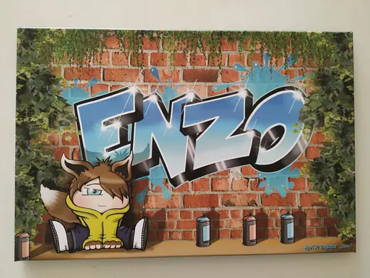 Tableau graffiti prénom sur toile Max Le Tagueur 3