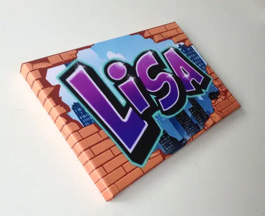 Tableau graffiti prénom sur toile – Max Le Tagueur 1