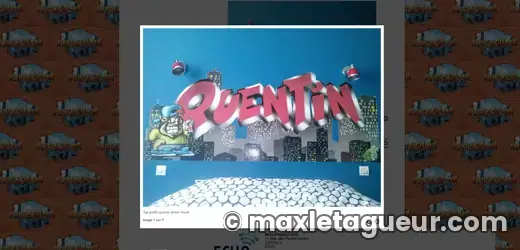 Graffiti prénom Quentin noir et gris – sticker graffiti – style 3 – Max Le Tagueur