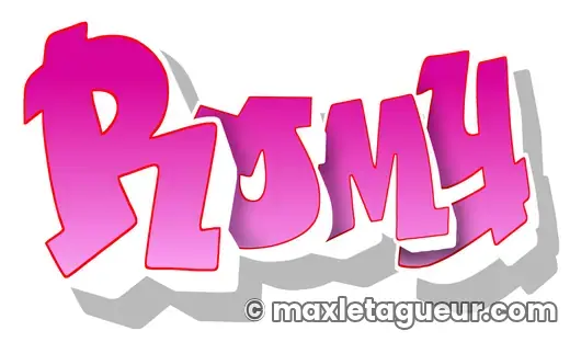 Graffiti blaze Romytop rose et gris – lettrage graffiti – style 2 – Max Le Tagueur