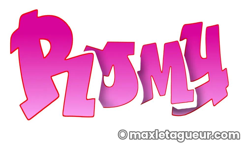 Graffiti blaze Romytop rose et rouge – lettrage graffiti – Max Le Tagueur