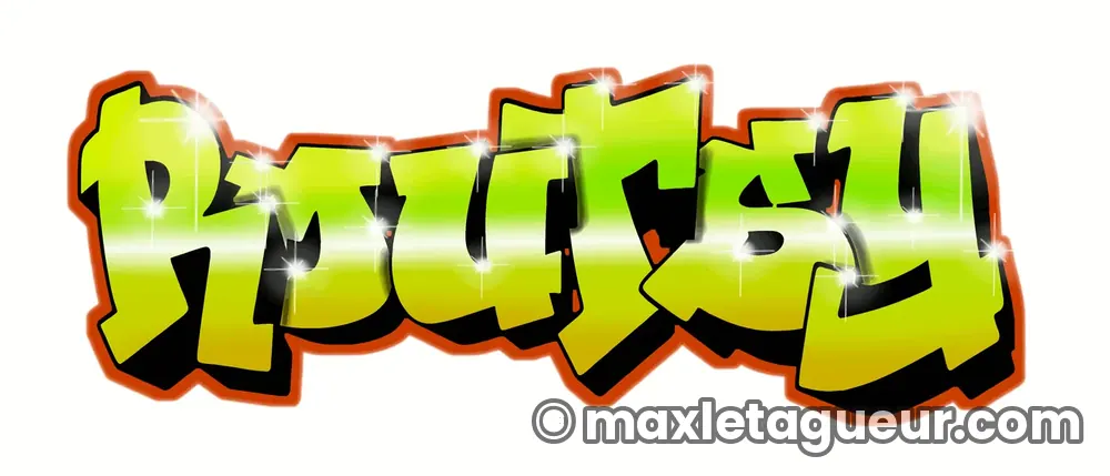 Graffiti blaze Routsy vert et orange – lettrage graffiti – Max Le Tagueur – 2018