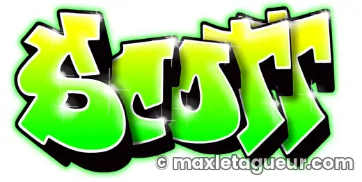 Graffiti prénom Scott vert et noir – lettrage graffiti – Max Le Tagueur – 2020