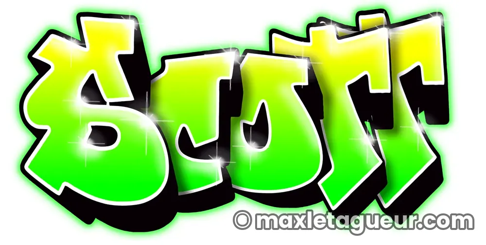 Graffiti prénom Scott vert et noir – lettrage graffiti – Max Le Tagueur – 2020