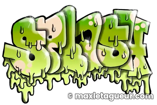 Graffiti Splash vert et gris – lettrage graffiti – Max Le Tagueur – 2019