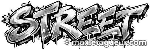 Graffiti Street gris et noir – lettrage graffiti – style 2 – Max Le Tagueur – 2026