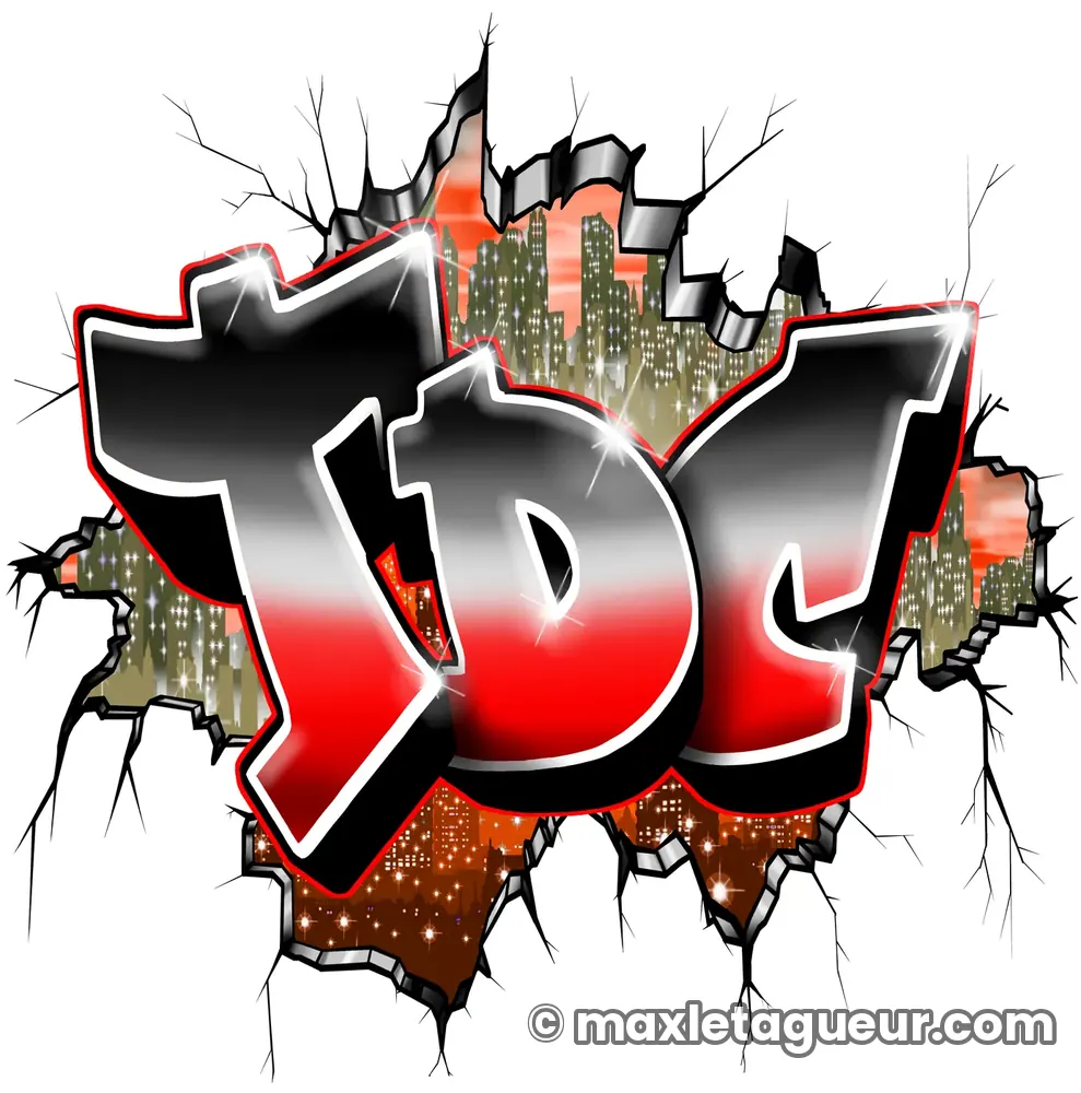 Graffiti blaze TDC gris et rouge – lettrage graffiti – Max Le Tagueur – 2019